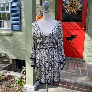 NWOT Free People Floral Bell Sleeve Dress